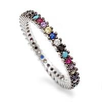 טבעת כסף משובצת אבני זרקון צבעונית RG5663 | תכשיטי כסף | טבעות כסף