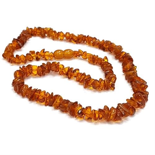 שרשרת ענברים בלטי מקורי צבע קוניאק M2004