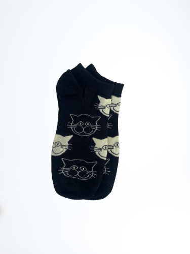 גרביים מעוצבות קצרות חתולים שחור