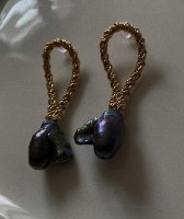 עגילי קמיל זהב פנינה פאני שייד