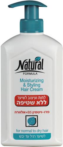 נטורל פורמולה לחות ועיצוב לשיער ללא שטיפה לשיער רגיל עד יבש 400 מל