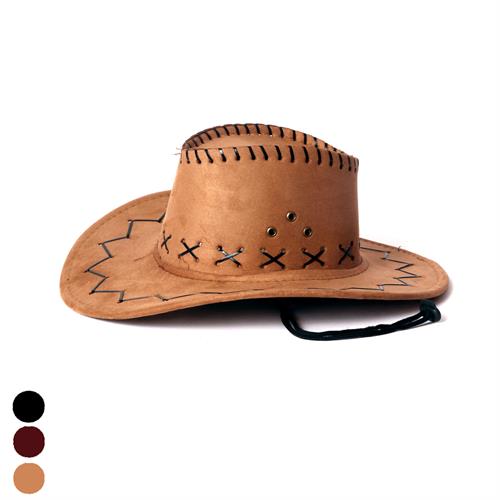 כובע קאובוי זמש תפרים