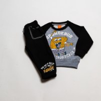 חליפת פוטר בובספוג מלאנג' שרוולים שחורים בנים