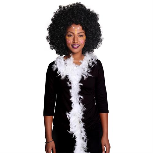 צעיף נוצות לבן/שחור