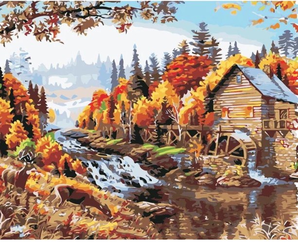 צביעה לפי מספרים - טחנת מים RGDZ457