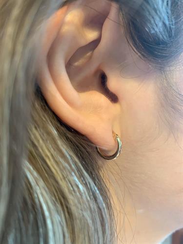 עגילי זהב 14K מיני