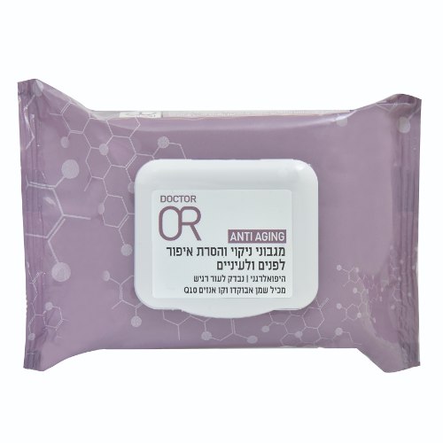 דר עור ANTI AGING מגבוני ניקוי והסרת איפור לפנים ולעיניים