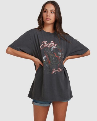 טישירט אוברסייז אפורה THRILLS BAD LUCK