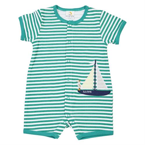 אוברול פסים + סירה טורקיז