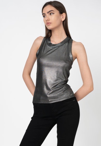 גופית ריב אפור מבריק  GUESS