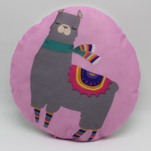 כרית נוי עגולה הדפס למה