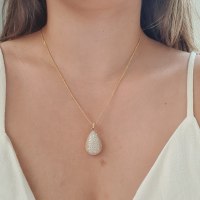 שרשרת ותליון יהלומים │ תליון משובץ יהלומים │ תליון פאוה יהלומים - 2.40 קראט - תעודה גמולוגית IGL