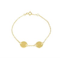 צמיד זהב לחריטה עם שתי פלטות