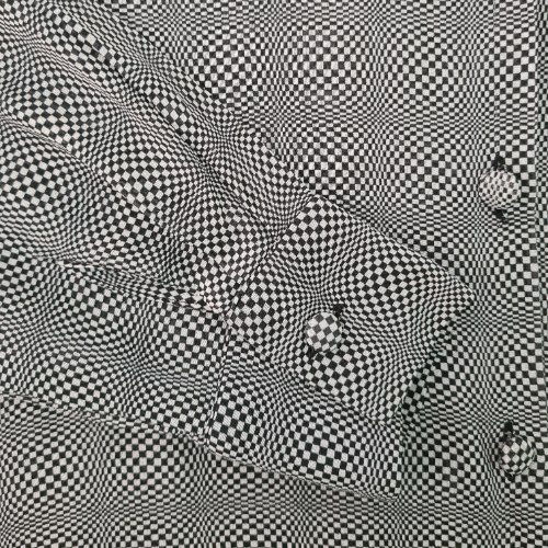 חולצת שיפון ארוכה שחור לבן M/L