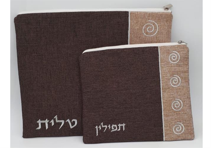 סט טלית תפילין פישתן בז' שבלול 2