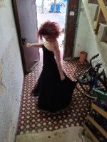 שמלת מקסי שחורה דרמטית מידה S