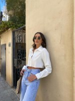 חולצת קרופ אלבה לבן