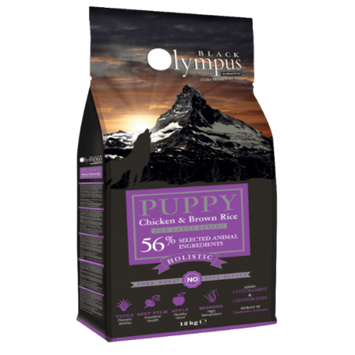 מזון לכלב בלאק אולימפוס - 56% בשר עוף - עם אורז חום לגורים מגזע גדול