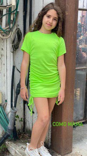 שמלת כיווצים ירוקה - 2-16