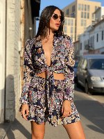 חצאית משי מודפסת פייזלי