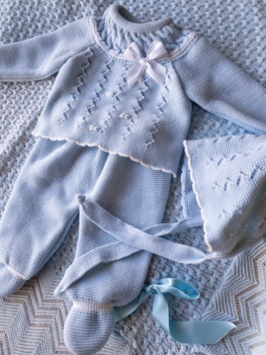 סט סרוג אנג'ל - תכלת