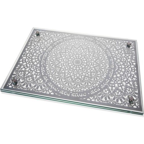 מגש זכוכית דגם נגזרת מנדלה תחרה