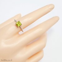 טבעת מכסף משובצת אבן פרידוט RG1722 | תכשיטי כסף 925 | טבעות כסף