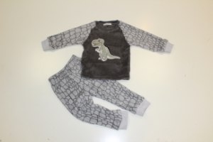 פיג'מה בנים פליז קטיפה אפור