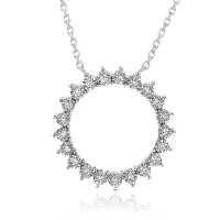 שרשרת ותליון זהב 14 קראט 0.13 קראט יהלומים 812173 - מחיר מבצע! 