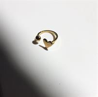 טבעת לב חדש זהב