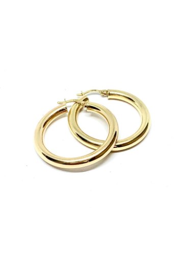 עגילי חישוק עבה זהב 14K גדול