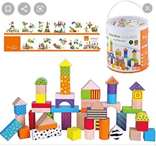 80 בלוקי עץ להרכבה - VIGA