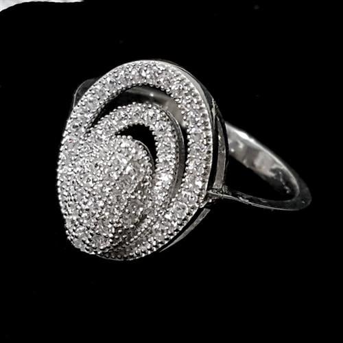 טבעת כסף משובצת זרקונים RG1468 | תכשיטי כסף | טבעות כסף