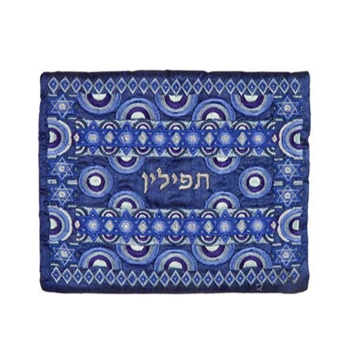כיסוי תפילין רקמה מלאה צבע כחול