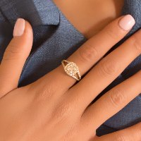 טבעת אירוסין זהב 14 קראט 0.73 קראט יהלומים