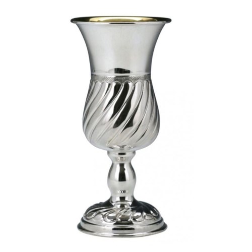 גביע קידוש כסף טהור דגם שמואל בן פסים אלכסון