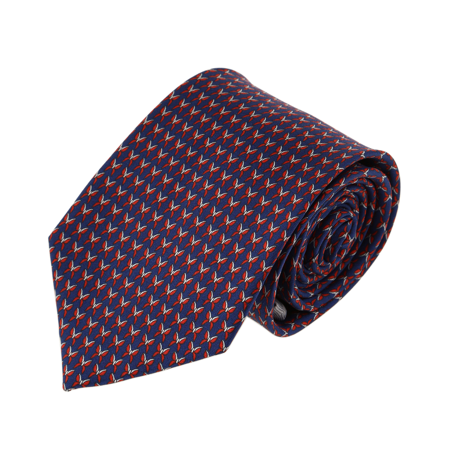 עניבה פרפרים כחול נייבי בשילוב אדום