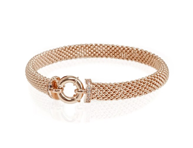 צמיד זהב אדום כדורים לאישה דגם  פופקורן- עבה