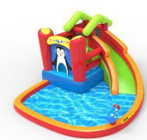 מתקן קפיצה מתנפח רטוב עם מים פינגווין רטוב - W3730 מבית Jumpy Jump העולמית -קפיץ קפוץ