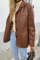 ג׳קט דמוי עור מחויט מייסון