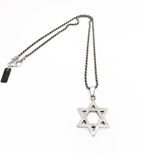 שרשרת מגן דוד L כסף