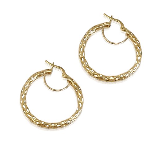 עגילי חישוק זהב 3.6 סמ מחורר