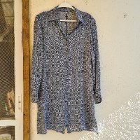 חולצת שיפון ארוכה שחור לבן M/L