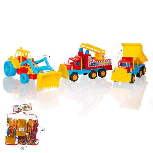 סט משאית עפר, כבאית ושופל