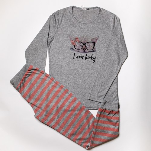 פיג'מת אינטרלוק חתול מרנגו נשים