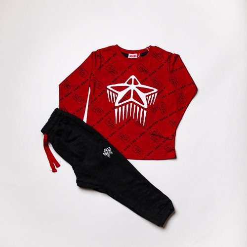 חליפת בנים טריקו כוכב אדומה