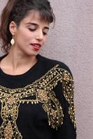 סוודר שחור גרנדיוזי שנדלירי זהב מידה L/XL