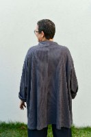 קרדיגן מדגם אלי מבד פיקה בצבע פלדה