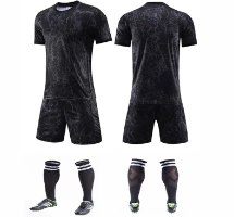חליפת כדורגל צבע שחור (לוגו+ספונסר שלכם)