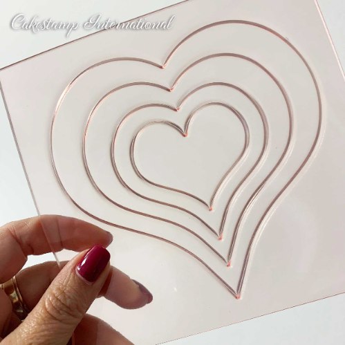 תבנית לב עם נשמה | תבניות מסגרת לב ליצירה בשוקולד | תבנית לב לקישוט עוגה 4 לבבות |  חדש אתי דבש